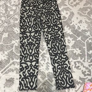 Black and Gray Patterned Pants